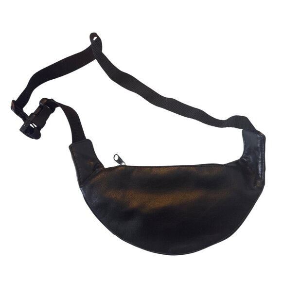 Vintage Leather Patchwork Waist Bag/Fanny Pack With Adjustable Strap & Zipper - Picture 2 of 4